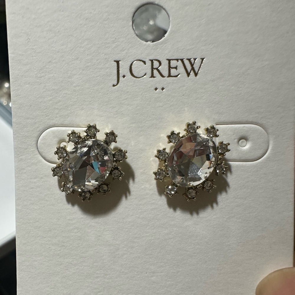 JCrew Hypoallergenic ear Post crystal earrings